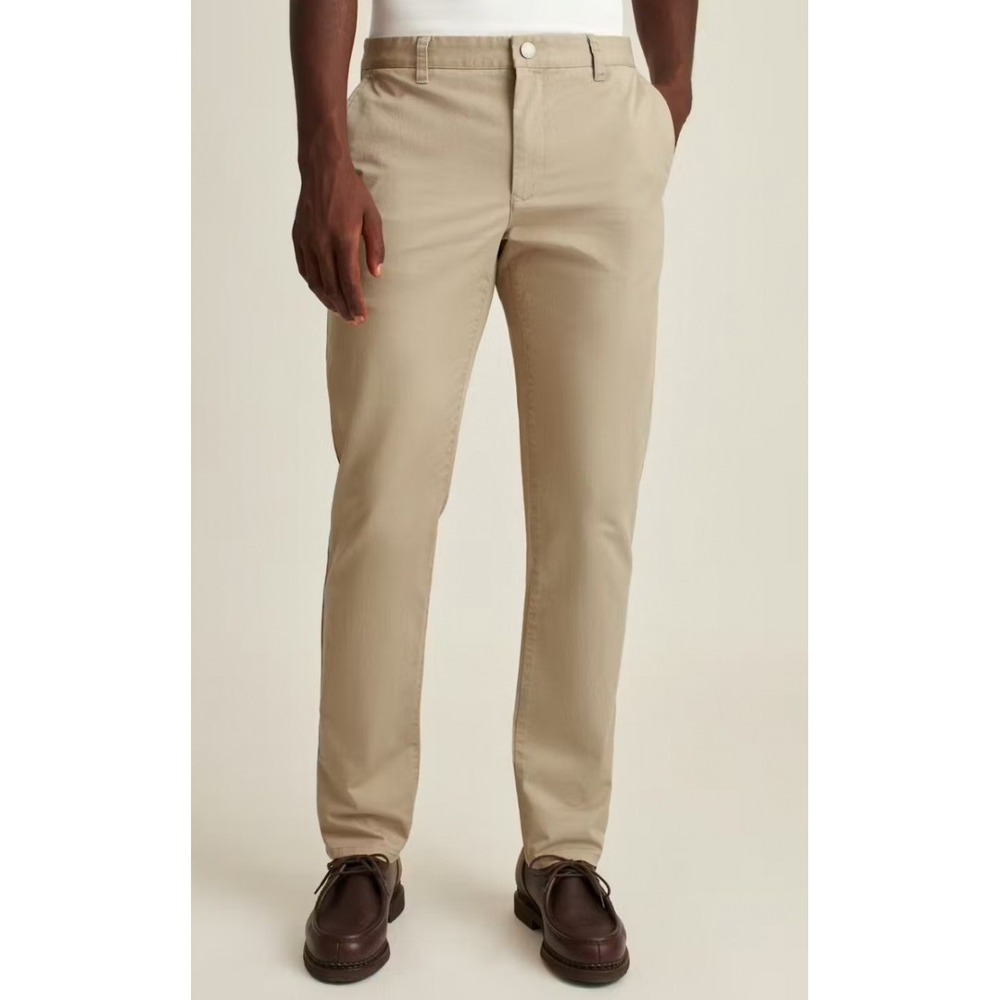 Bonobos The Original Washed Chino Pants Khaki Tan Mens 33x32 Flat Front Cotton